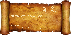 Michler Kandida névjegykártya